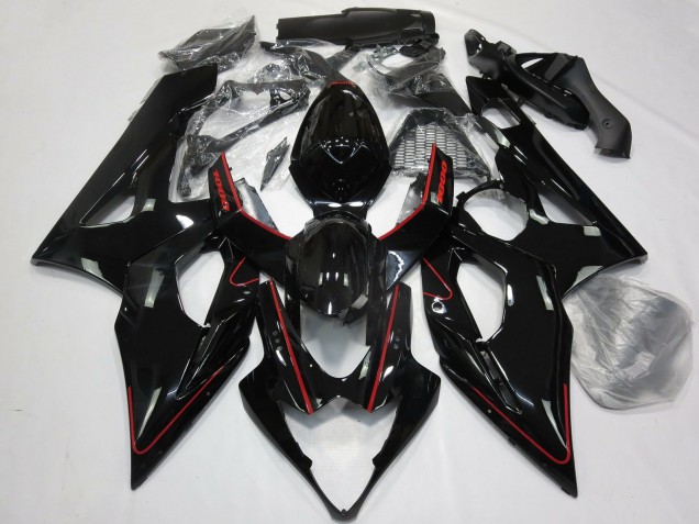 Suzuki GSXR 1000 Motorrad Verkleidung 2005-2006 - Glanzendes Schwarz Rot