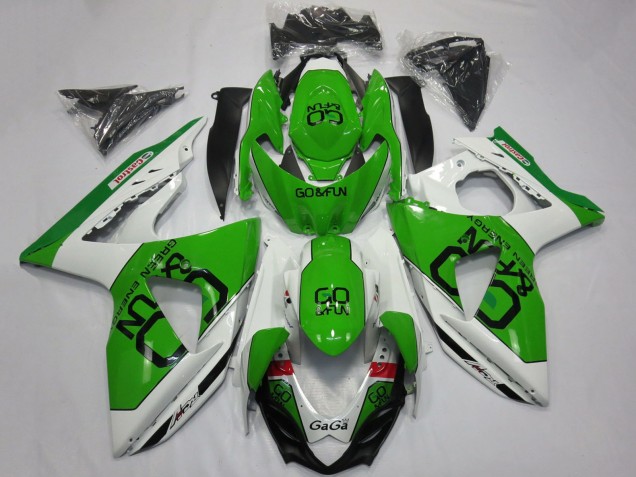 Suzuki GSXR 1000 Motorrad Verkleidung 2009-2016 - Weiss Grun Go Fun