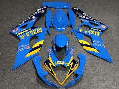 Suzuki GSXR 1000 Motorrad Verkleidung 2005-2006 - Blau Gelb Schwarz Rizla