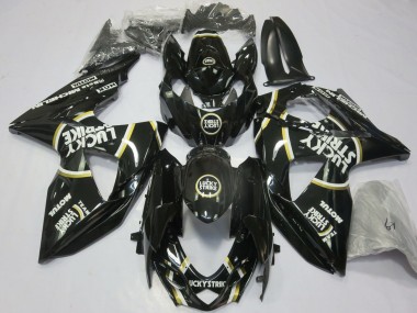 Suzuki GSXR 1000 Motorrad Verkleidung 2009-2016 - Glanzendes Schwarz Lucky Strike