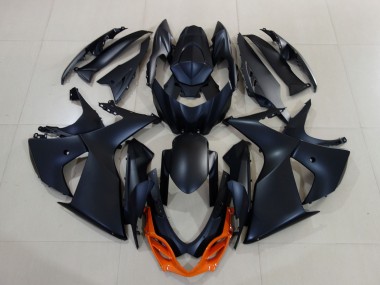 Suzuki GSXR 1000 Motorrad Verkleidung 2009-2016 - Matt Schwarz Orange