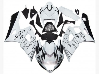 Suzuki GSXR 1000 Motorrad Verkleidung 2005-2006 - Weiss Schwarz Corona OEM Stil