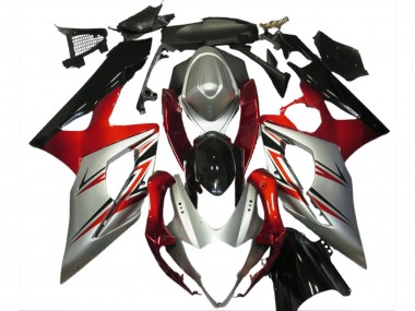 Suzuki GSXR 1000 Motorrad Verkleidung 2005-2006 - Rot Silber Schwarz