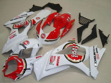 Suzuki GSXR 1000 Motorrad Verkleidung 2007-2008 - Weiss Rot Lucky Strike