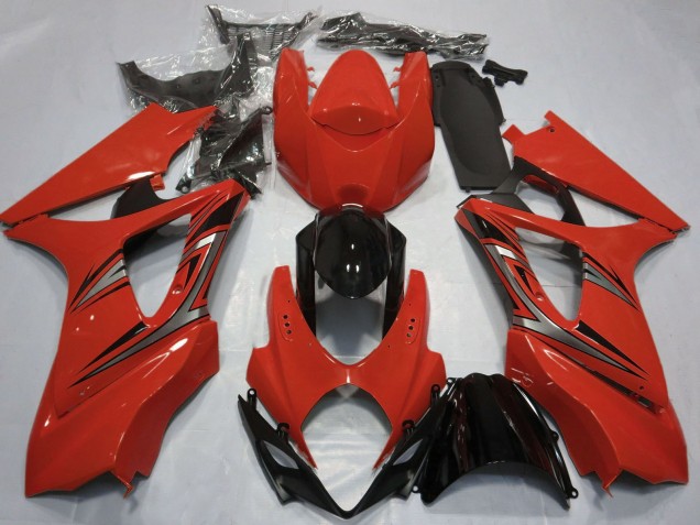 Suzuki GSXR 1000 Motorrad Verkleidung 2007-2008 - Rot Glanzendes Schwarz OEM Stil