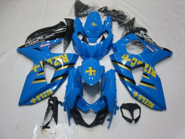 Suzuki GSXR 1000 Motorrad Verkleidung 2009-2016 - Blau Gold Schwarz Rizla
