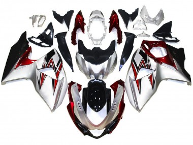 Suzuki GSXR 1000 Motorrad Verkleidung 2009-2016 - Silber Rot Schwarz