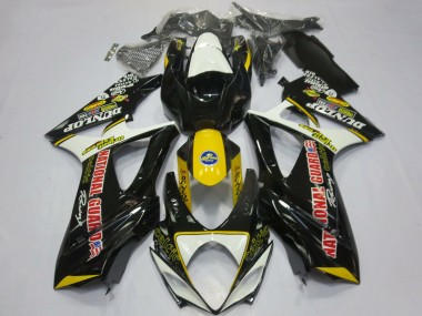 Suzuki GSXR 1000 Motorrad Verkleidung 2007-2008 - Weiss Gelb Rot Schwarz Dunlop