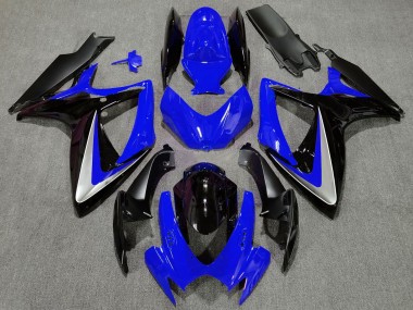 Suzuki GSXR 600 / GSXR 750 Motorrad Verkleidung 2006-2007 - Blau Silber Glanzendes Schwarz OEM Stil