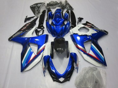 Suzuki GSXR 600 / GSXR 750 Motorrad Verkleidung 2008-2010 - Blau Weiss Glanzendes Schwarz Rot