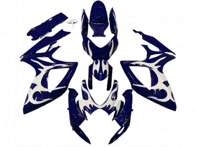Suzuki GSXR 600 / GSXR 750 Motorrad Verkleidung 2006-2007 - Dunkel Blau Weiss Design