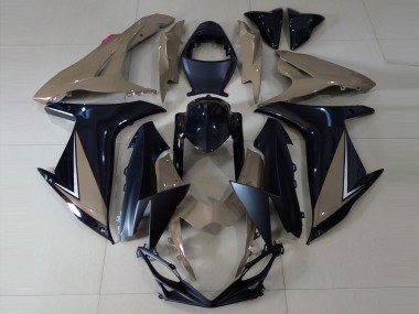 Suzuki GSXR 600 / GSXR 750 Motorrad Verkleidung 2011-2024 - Grau Glanzendes Schwarz Matt Schwarz