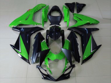 Suzuki GSXR 600 / GSXR 750 Motorrad Verkleidung 2011-2024 - Grun Glanzendes Schwarz Matt Schwarz
