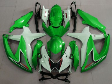 Suzuki GSXR 600 / GSXR 750 Motorrad Verkleidung 2008-2010 - Weiss Grun Schwarz Rot
