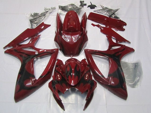 Suzuki GSXR 600 / GSXR 750 Motorrad Verkleidung 2006-2007 - Kastanienbraun Rot