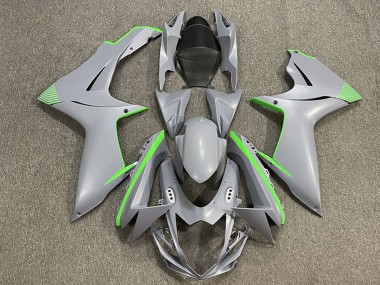 Suzuki GSXR 600 / GSXR 750 Motorrad Verkleidung 2011-2024 - Matt Nardo Grau Grun Accents