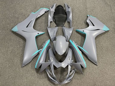 Suzuki GSXR 600 / GSXR 750 Motorrad Verkleidung 2011-2024 - Matt Nardo Grau Blau Grun Accents