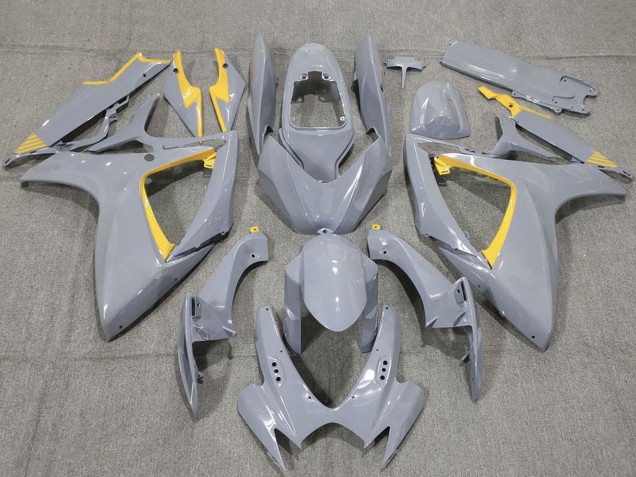 Suzuki GSXR 600 / GSXR 750 Motorrad Verkleidung 2006-2007 - Nardo Grau und Gelbmen