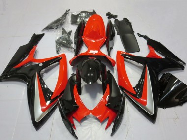 Suzuki GSXR 600 / GSXR 750 Motorrad Verkleidung 2006-2007 - Rot Silber Glanzendes Schwarz