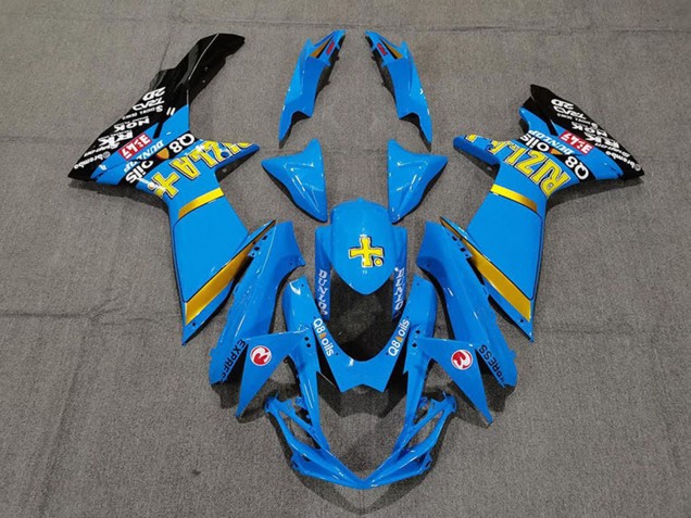 Suzuki GSXR 600 / GSXR 750 Motorrad Verkleidung 2011-2024 - Blau Gelb Gold Schwarz Rizla