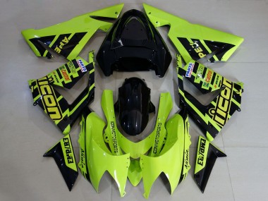 Kawasaki ZX10R Motorrad Verkleidung 2004-2005 - Massgeschneidert Hohe Sichtbarkeit Gelb