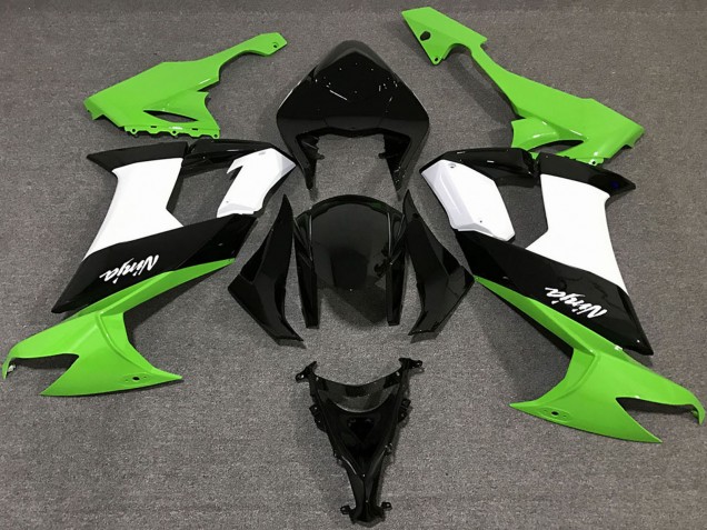 Kawasaki ZX10R Motorrad Verkleidung 2008-2010 - Grun Weiss Schwarz
