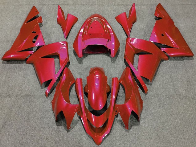 Kawasaki ZX10R Motorrad Verkleidung 2004-2005 - Glanzendes Rot