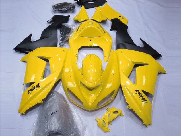 Kawasaki ZX10R Motorrad Verkleidung 2006-2007 - Gelb Schwarz