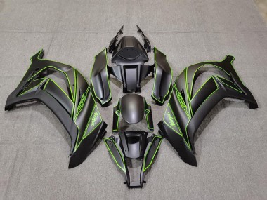Kawasaki ZX10R Motorrad Verkleidung 2011-2015 - Matt Schwarz Grun Linie