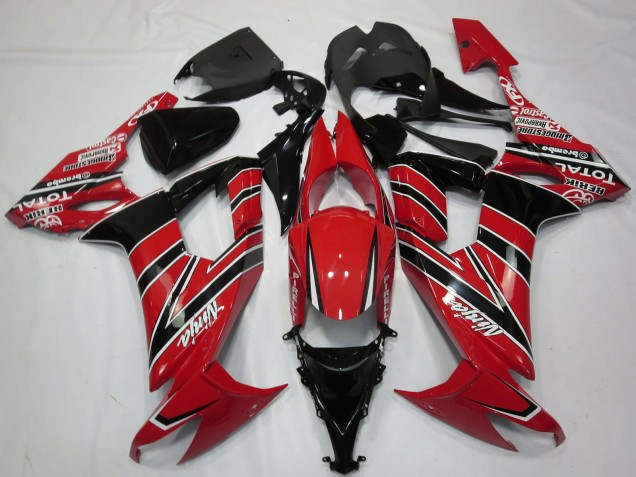 Kawasaki ZX10R Motorrad Verkleidung 2008-2010 - Rot Schwarz