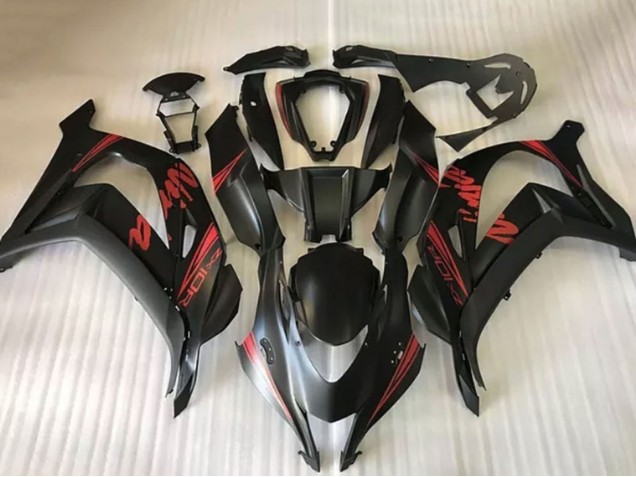 Kawasaki ZX10R Motorrad Verkleidung 2016-2020 - Matt Schwarz Rot Ninja