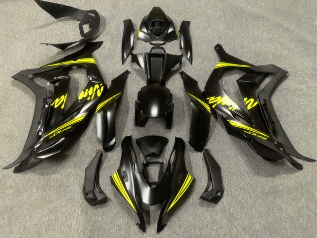 Kawasaki ZX10R Motorrad Verkleidung 2016-2020 - Matt Schwarz Gelb Ninja
