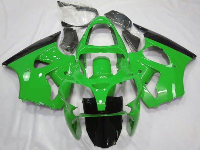 Kawasaki ZX6R Motorrad Verkleidung 2000-2002 - Grun Glanzendes Schwarz