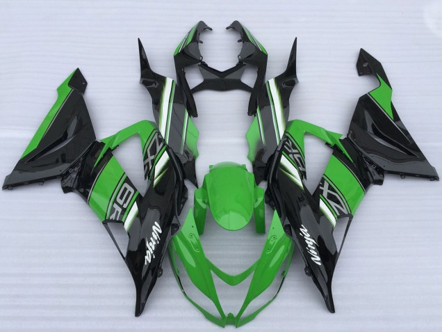 Kawasaki ZX6R Motorrad Verkleidung 2013-2018 - Grun Schwarz Weiss