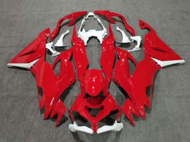 Kawasaki ZX6R Motorrad Verkleidung 2019-2022 - Weiss Rot