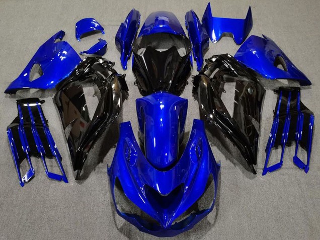 Kawasaki ZX14R Motorrad Verkleidung 2012-2024 - Blau Glanzendes Schwarz