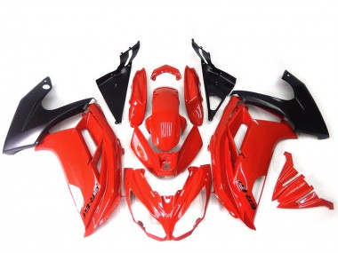 Kawasaki ER6F Motorrad Verkleidung 2012-2014 - Rot Glanzendes Schwarz