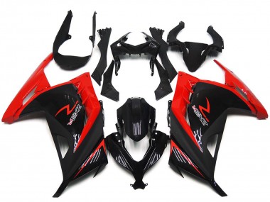 Kawasaki Ninja 300 Motorrad Verkleidung 2013-2024 - Rot Glanzendes Schwarz