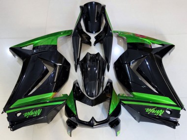 Kawasaki Ninja 250 Motorrad Verkleidung 2008-2012 - Grun Glanzendes Schwarz
