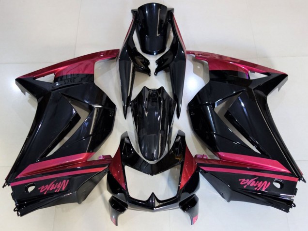 Kawasaki Ninja 250 Motorrad Verkleidung 2008-2012 - Glanzendes Schwarz Rot