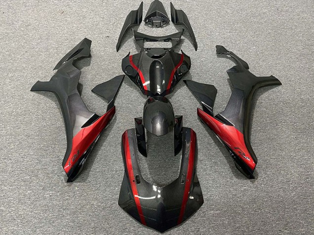 Yamaha R1 Motorrad Verkleidung 2015-2019 - Carbonfaser Stil Rot
