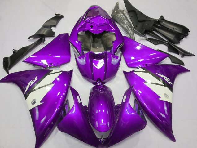 Yamaha R1 Motorrad Verkleidung 2012-2014 - Lila Weiss