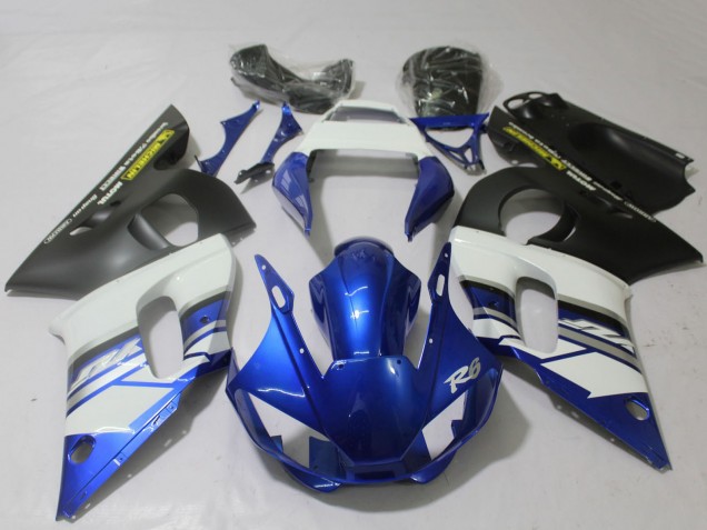 Yamaha R6 Motorrad Verkleidung 1998-2002 - Weiss Blau Matt Schwarz Gelb