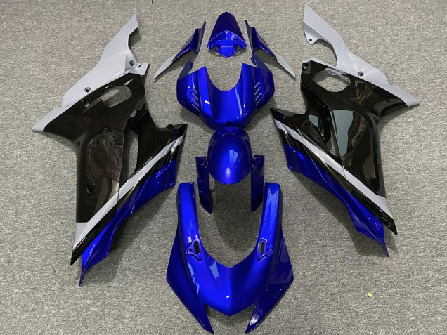 Yamaha R6 Motorrad Verkleidung 2017-2023 - Grau Blau Glanzendes Schwarz