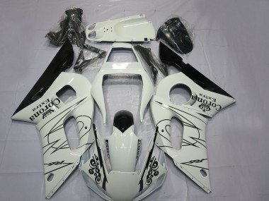 Yamaha R6 Motorrad Verkleidung 1998-2002 - Weiss Schwarz Corona Motul