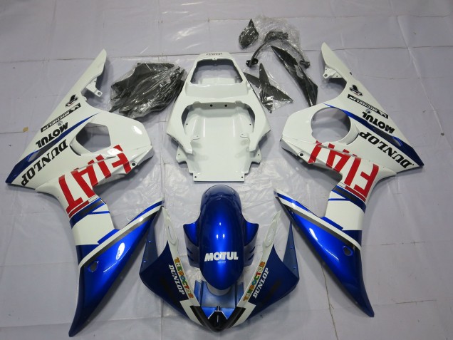 Yamaha R6 Motorrad Verkleidung 2003-2004 - Weiss Blau Rot Fiat Motul Dunlop