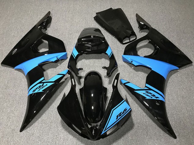 Yamaha R6 Motorrad Verkleidung 2003-2004 - Glanzendes Schwarz Hellblau