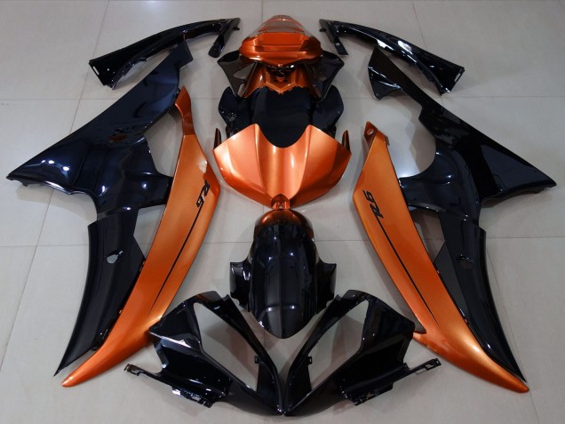 Yamaha R6 Motorrad Verkleidung 2008-2016 - Orange Glanzendes Schwarz