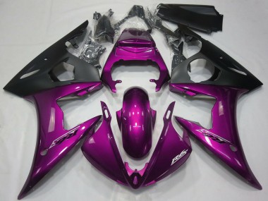 Yamaha R6 Motorrad Verkleidung 2005 - Dunkel Rosa Matt Schwarz
