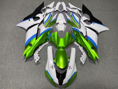 Yamaha R6 Motorrad Verkleidung 2017-2023 - Weiss Blau Grun
